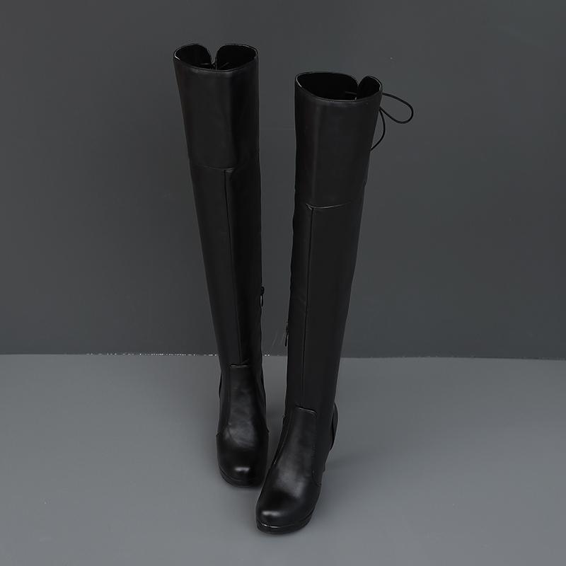 Women's high-heeled boots, sexy European and American style autumn and winter new waterproof table, fine-heeled large-size knee boots