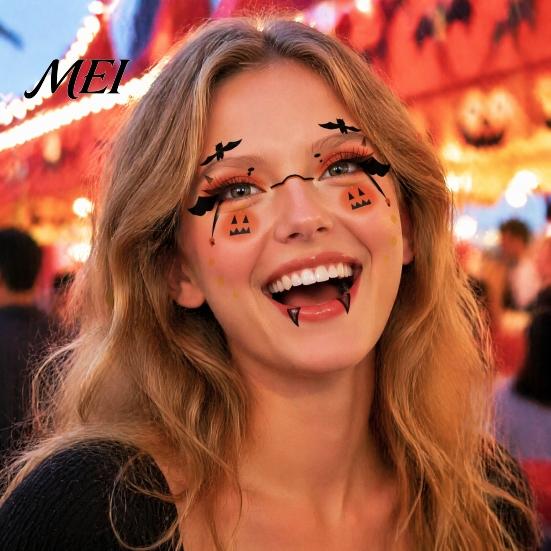 Temporary Face Tattoos for Party Halloween Tattoo Stickers, Waterproof Scary Makeup Decals Party, Funny Wound Scar Body Art Kids Adults Easy