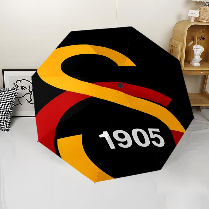 Galatasaray S .K Print Automatic Umbrella, 8 Rib Iron Frame, Plastic Handle, Suitable for Outdoor Travel &Daily , Ideal Gift