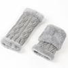 Fleece Thicken Gloves Diamond Short Knitted Finger-Lower Plush Sleeve Cover Cross-border Autumn Winter Keep Warm Fleece Gloves