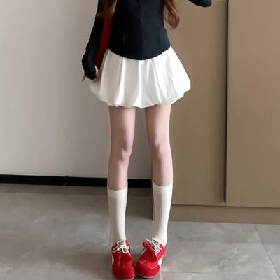 Short Skirt for Women In Summer, High Waist White A-line Bubble Fluffy Skirt, Small Cake Skirt