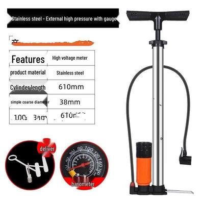 Stainless Steel High-Pressure Bicycle Pump