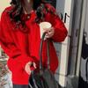 Women Loose Thick Twisted Pullover Sweater Lazy Korean Style Knit Top