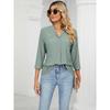 Loose Mid-Sleeve V-neck Top Fashion Jacquard Loose-Fitting Tops Middle Sleeve Pullover V Neck Tops