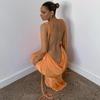 Summer Lace Up Backless Sexy Dress Women New Fashion Sleeveless Slim Fit Party Club Dress Female Solid High Waist Casual Dresses 24537