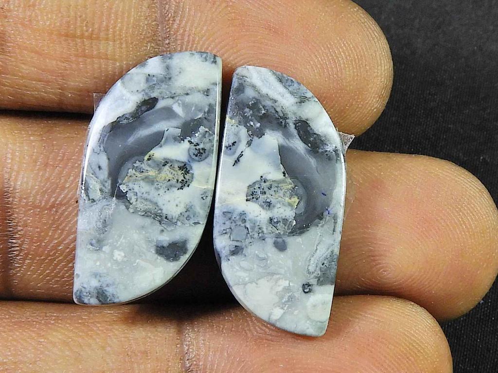 24 Ct. Természetes Maligano jáspis (12mm X 24mm darabonként) Díszes Kaboson Pár SK-2805