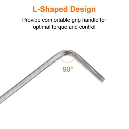 uxcell 2mm Ball Hex Wrench, L-Shaped Hex Key Wrench Set, Long, Precision 4-Piece Set, Easy to Apply Force, For Tightening, DIY Tools, Total Length 80m