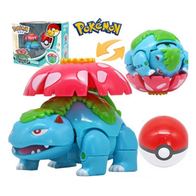 Pokemon Transforming Egg Figures Pikachu Charizard Bulbasaur Collectible Toys