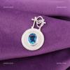 Natural Swiss Blue Topaz Sterling Silver Sisters Gift Wedding Pendant Jewelry PP-57-3