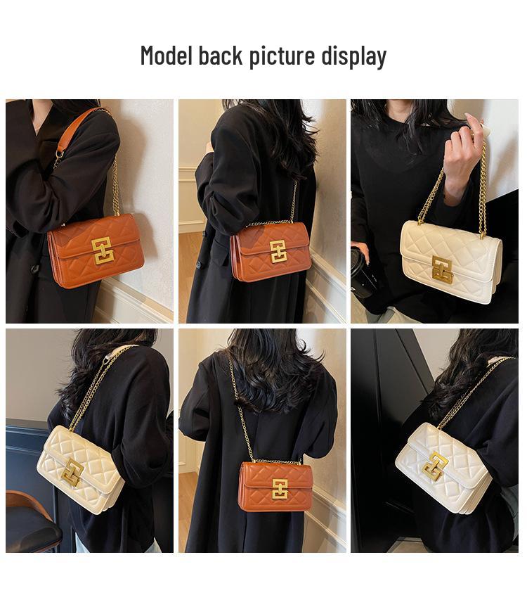 2025 Winter Women's Argyle Chain Versatile Crossbody Bag - Fashionable Small Square Shoulder Bag, Light Luxury