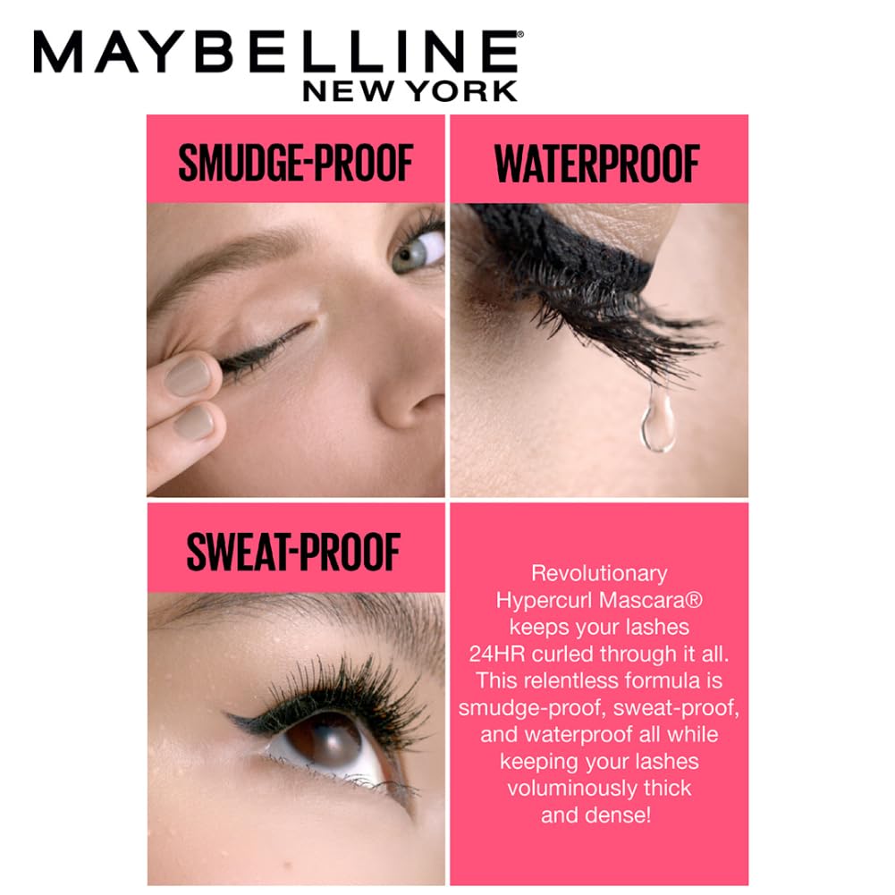 Maybelline Hypercurl Waterproof Mascara Black 9.2 ml