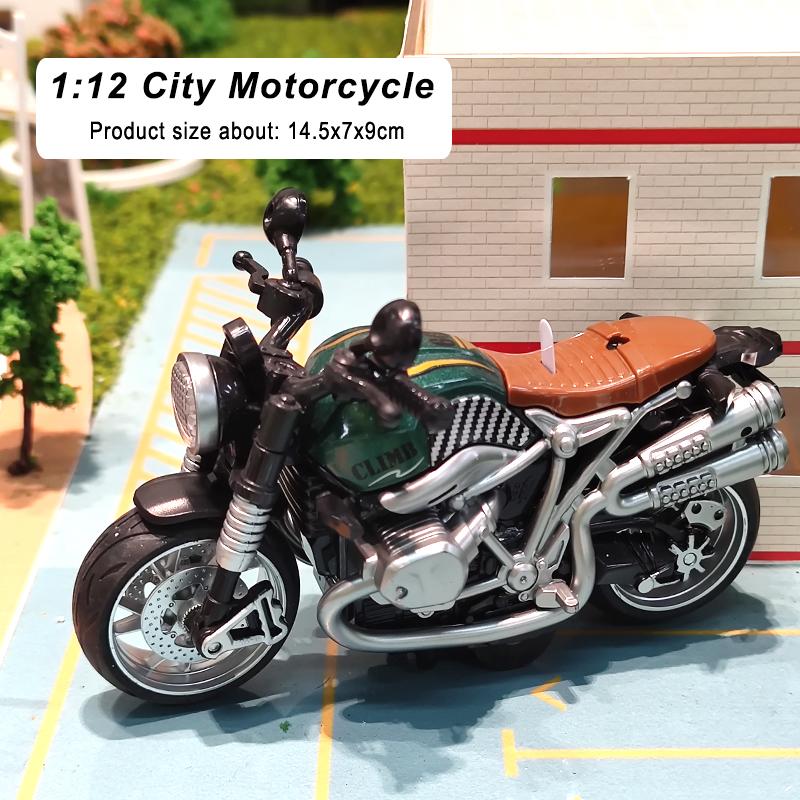 1:12 Simulation Portable Motorcycle Plastic Car Decor Off-Road Vehicle Collection Office Model Toy Diecast Home Children Gifts