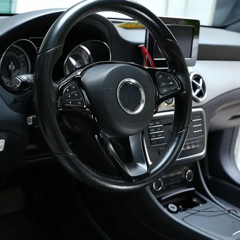 For Mercedes Benz C E Class GLC CLA GLA W205 W213 X253X156 Car Steering Wheel Decoration Frame Cover Trim Stickers Car Accessory