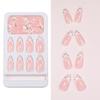 24 Pcs Press On Nail Set Acrylic False Nail With Lace and Flower Designs Nail Accesories Stick On Nail for Daily Wear