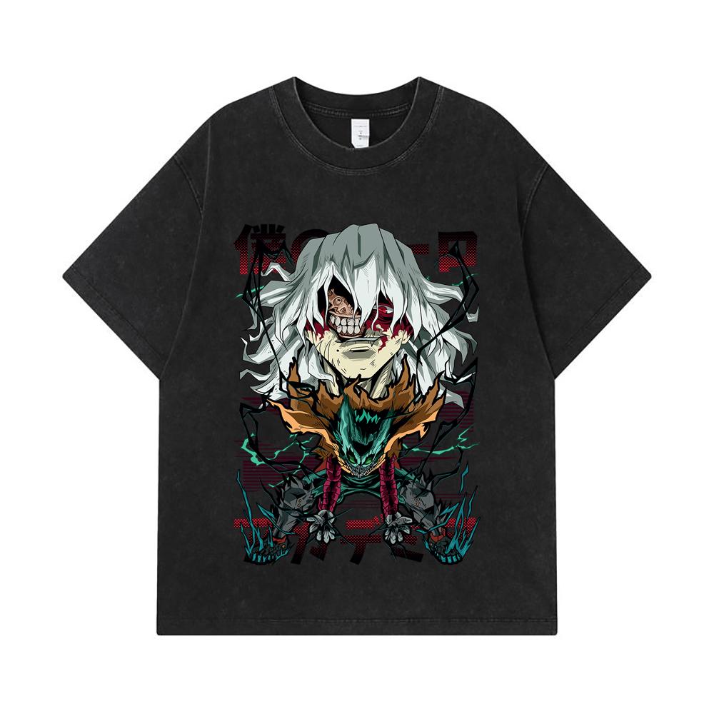 275 GSM Washed T-shirts 100% Cotton My Hero Academia V9 Shigaraki Print Unisex Heavy Cotton T Shirt