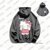 Autumn Winter New Cute Cartoon Hello Kitty Print Cotton Hoodies For Women Long Sleeve Sweatshirt Casual Pullover Couple Y2K Tops