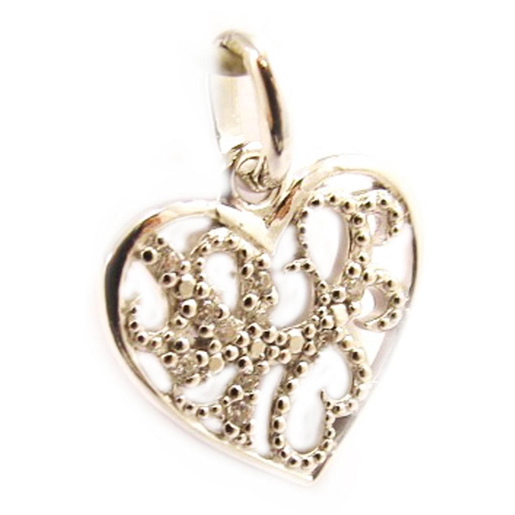 Les Trésors De Lily [L5035] - Pendentif Argent 'Love' blanc argenté (rhodié) - 17x14 mm