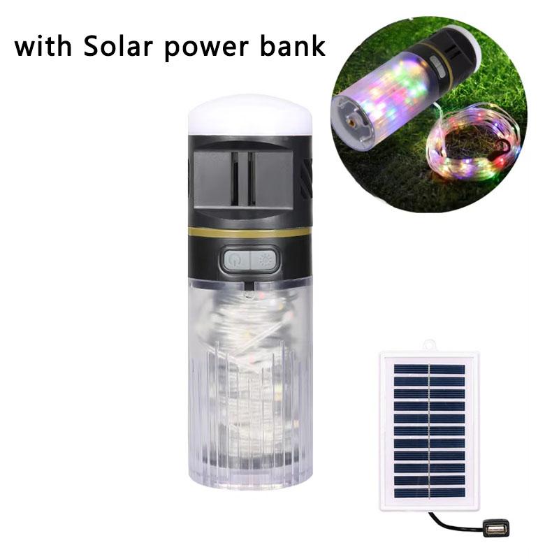 2-in-1 Multifunctional Portable Lantern LED Ambient Light String 2000mAh Bright Outdoor Waterproof Camping Light Rechargeable