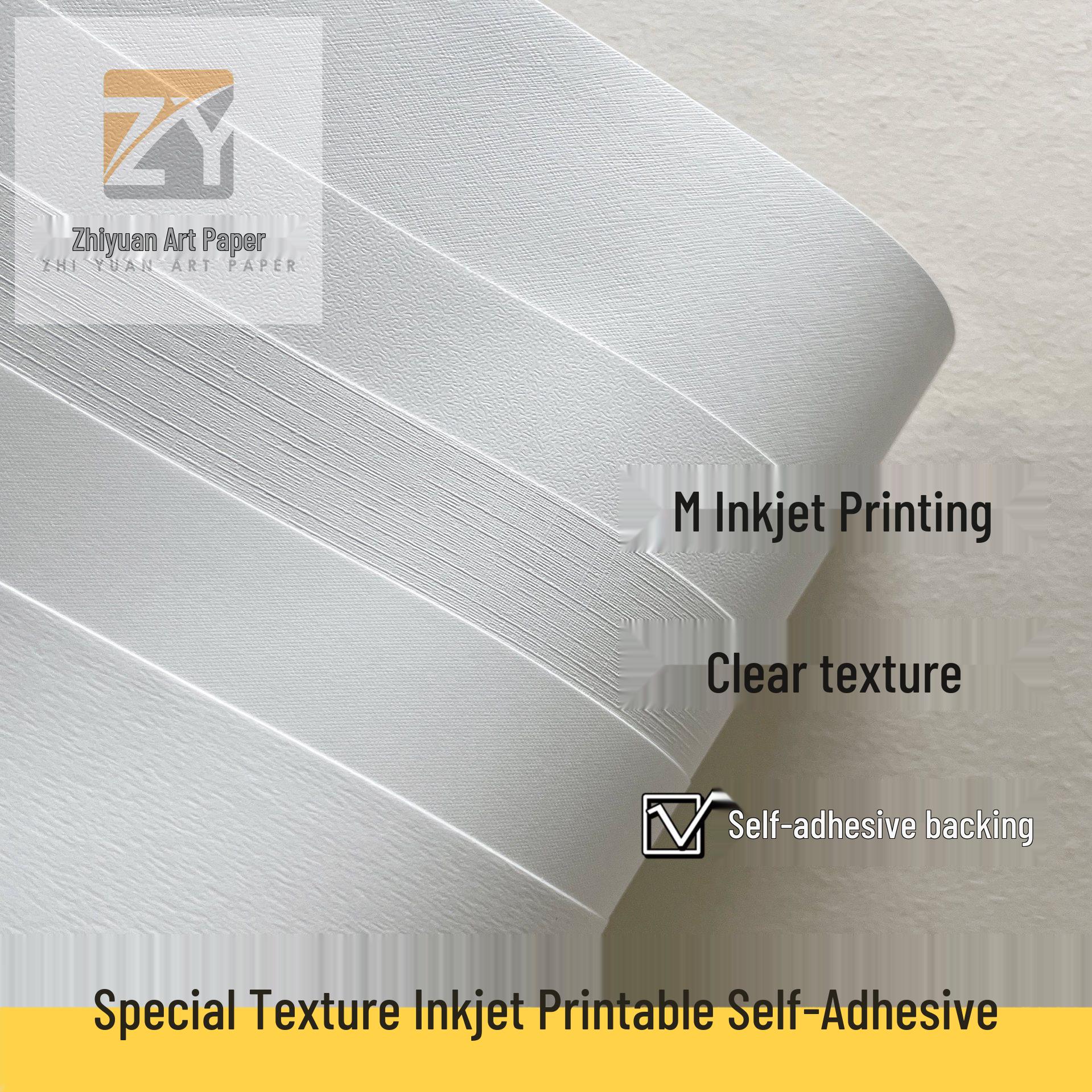 Textured Linen-Style Self-Adhesive A4/A3 Tea Label Specialty Paper Stickers