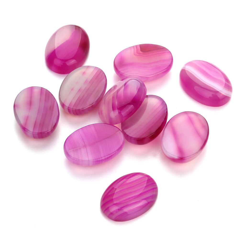 Natural Black Agate Stone Cabochon Tiger Eye Oval Spacers Beads For Handmade Ring Pendant Jewelry Finding Materials
