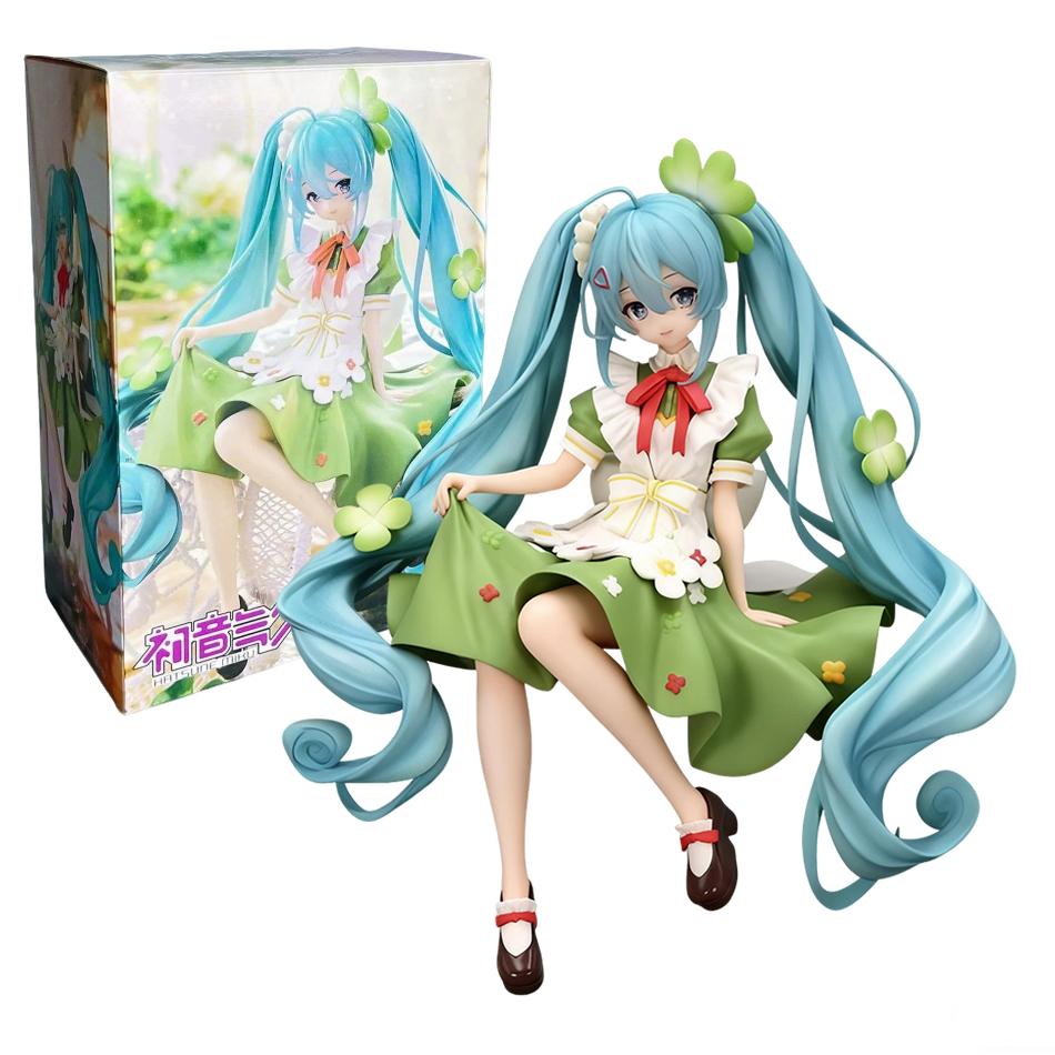 15cm Anime Figure Hatsune Miku Noodle Stopper Lucky Grass Fairy Action Figure PVC Collection Model Ornament Toys Gifts