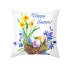 Easter Pillowcase Cartoon Print Bunny Egg Sofa Pillowcase Peach Skin Bedside Cushion