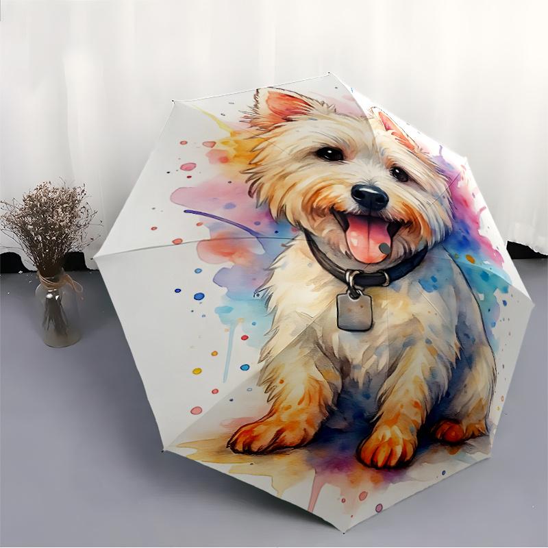 1pc Pup Canine Automatic Open/close Umbrella, 8-Rib Sturdy Structure, Portable Travel Umbrella, Parties, Everyday Use,14