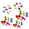 100pcs DIY Wooden Colorful Cylindrical Bobbins Empty Thread Spools Findings