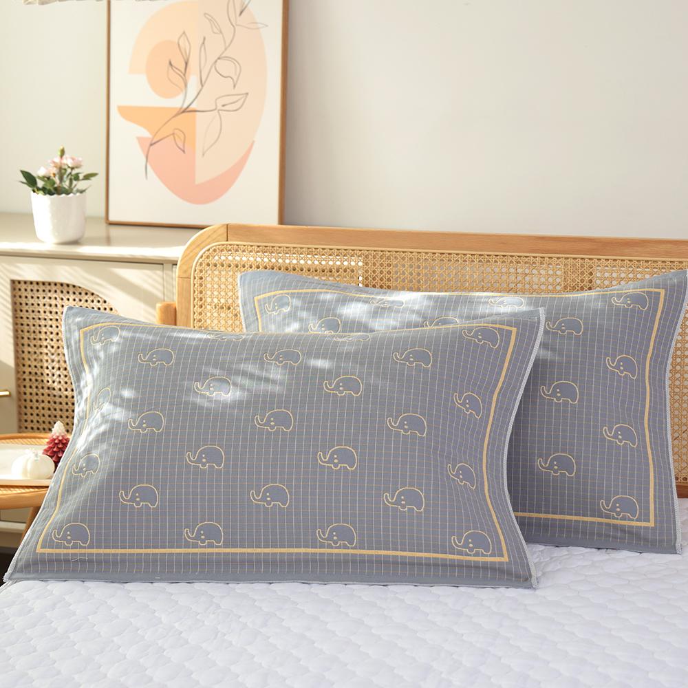 A Pair of Pure Cotton Gauze Pillow Towels, New High-density Soft Adult Cover Towels, Cotton Non-slip and Breathable Household