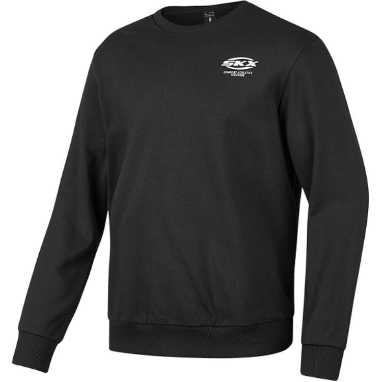 Skechers SKX Round Neck Pullover Comfortable Sweatshirt Unisex Sweatshirt Carbon-Black P424U043-0018 S