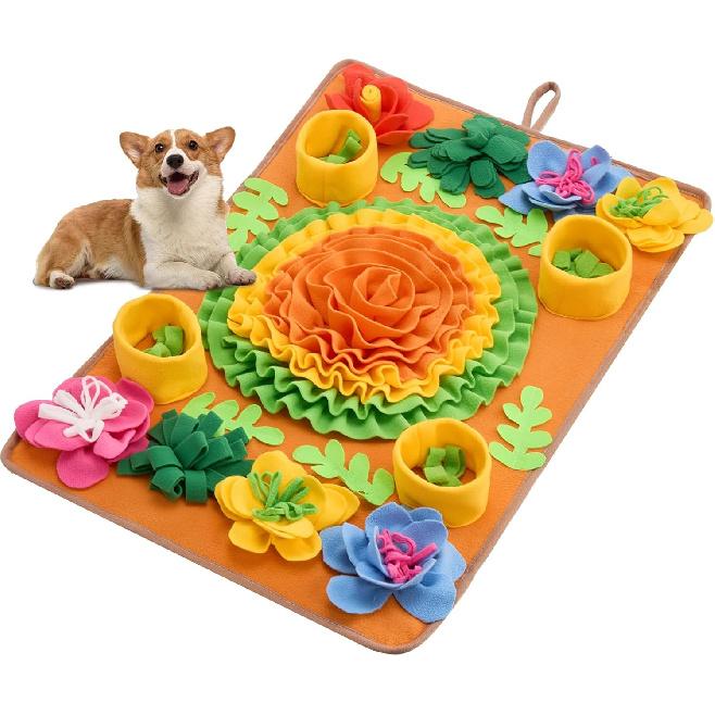 Avont Snuffle Mat for Dogs, Sniff Activity Interactive Sniffing Feeding Puzzle Slow Feeder for Puppies Cats Pets, Stress Relief Foraging Skills Brain