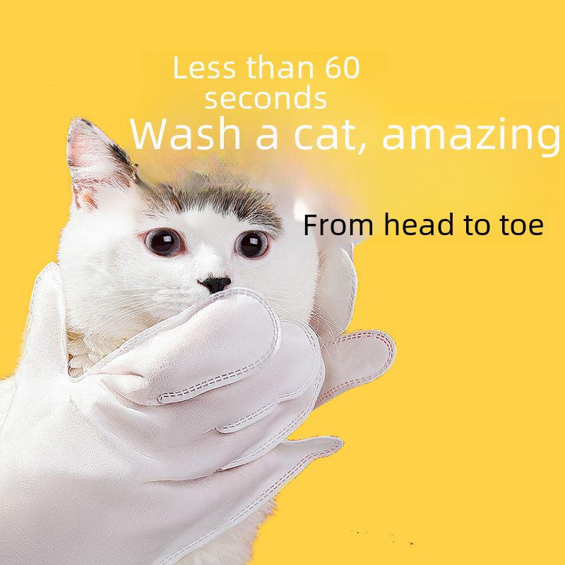Toallitas Húmedas Desechables para Baño de Mascotas y Guantes de Limpieza para Gatos