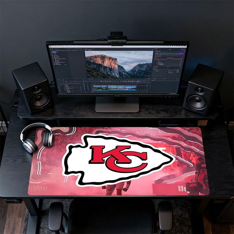 Kansas City Chiefs Mouse Pad, Large Gaming Desk Mat, Non-slip XXL Mousepad for Laptop & Tablet, Mini PC Playmat with Stitched Edges