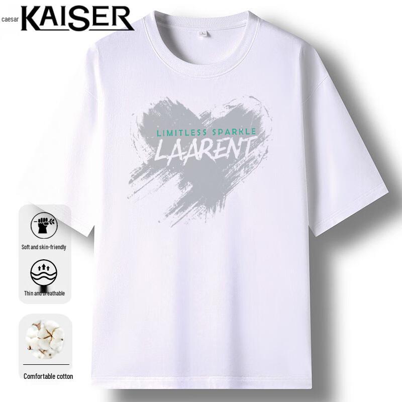Мужская хлопковая футболка Caesar с круглым вырезом, тяжелая, KS003 XL