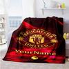 Manchester Customize Your Name Blanket Multi-purpose Customizable Blanket Comfortable for Nap Livingroom Seaside Bedding Four Seasons Universal