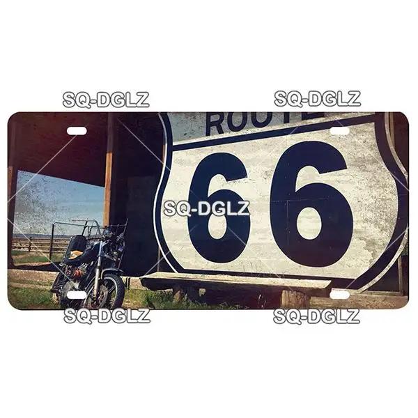 ROUTE 66 Metal Sign Tin Sign Licenses Plate Garage Decor Plaque Vintage Man Cave Bar Pub Club Home Wall Decor Garage Poster