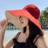 Trendy Double-Sided UV Protection Beach Floppy Cap for Women with Rope Detail