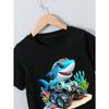 Kids Summer Short-Sleeve T-Shirt with a 'Shark Driving' Print