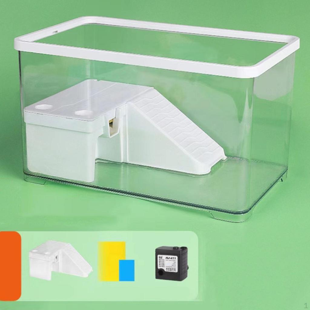 Premium Turtle Tank Habitat Kit with Elevated Platform and Drainage System