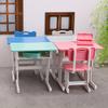1set Chairs Furniture Model Simulated Dollhouse Desks Dollhouse School Desk  Doll Accessories