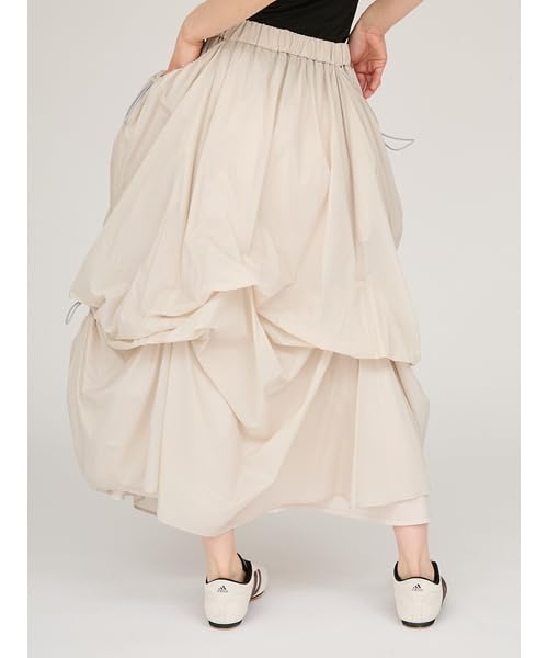 Emi Tucked Drawstring Volume LGRY Women's Skirt, 13WFS254079,