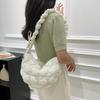 Space Cotton Rhombus Plaid Handbag Korean Style Bubble Cloud Bag Korean Shoulder Bag  Office Worker