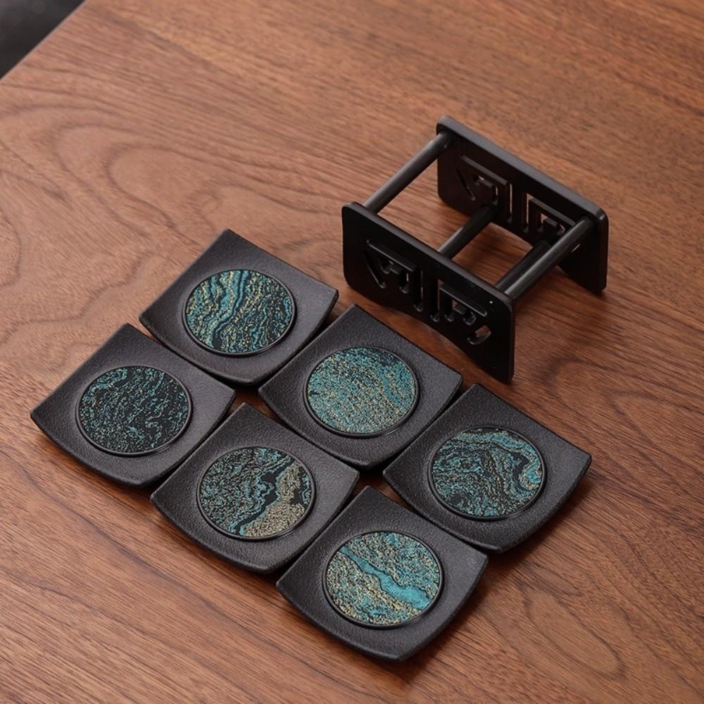Anti-scalding Cloth Coaster Set Quick-dry Elegant Heat Insulation Mat Chinese Style Vintage Tea Cup Holder Tea Ceremony