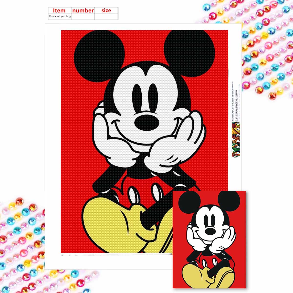 

Full Round Diamond Painting Cute Cartoon Characters Art Rhinestone Picture Mosaic DIY 5D Cross Stitch Embroidery Home Decoration Round 20x30cm