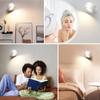 Modern LED Wall Sconces Lamp, 2000mA Battery USB Charging, Touch Controlled 3-level Brightness Modes, 360 Degree Free Rotation