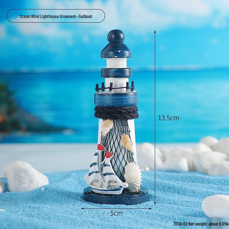 Ocean Style Mediterranean Desktop Wooden Jewelry and Candy Storage Box