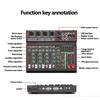 256DSP 4/6 Channel 16 Digital Reverberation Mixer Outdoor USB Sound Card Home KTV Bluetooth Audio System Professional Mixer