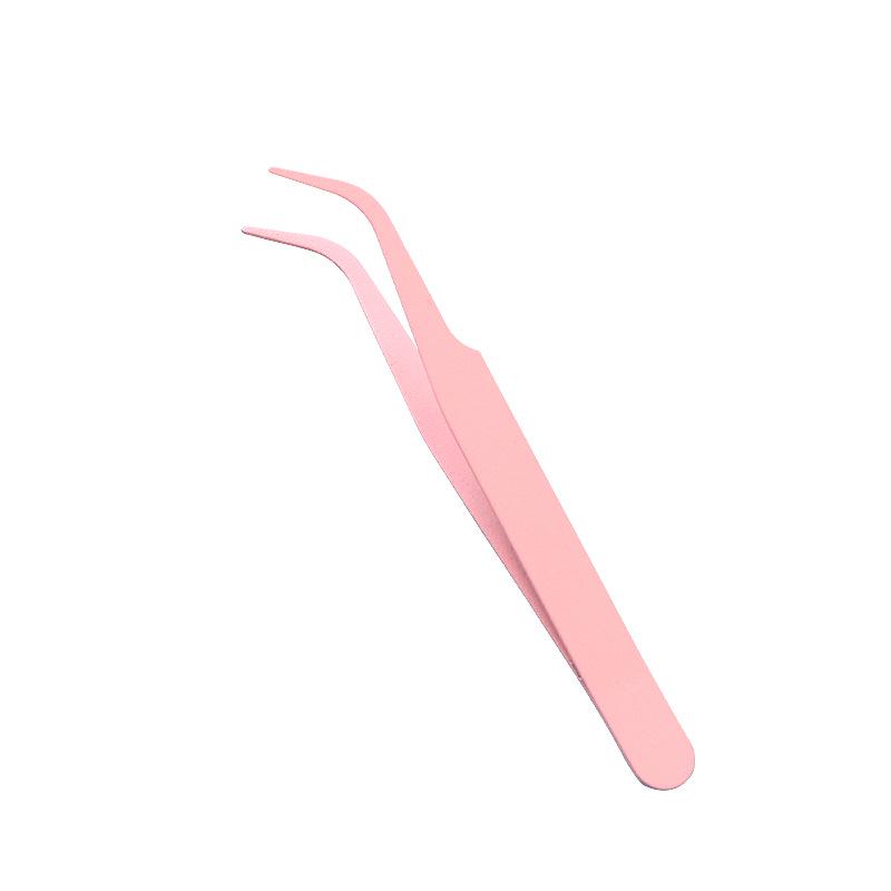 DIY Colorful Macaron Pink Eyelash Tweezers: Pointed Stainless Steel for Handmade Journaling