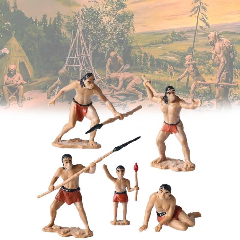 Vibrant Educational Primitive People Figurine Set For Creative Play And Learning