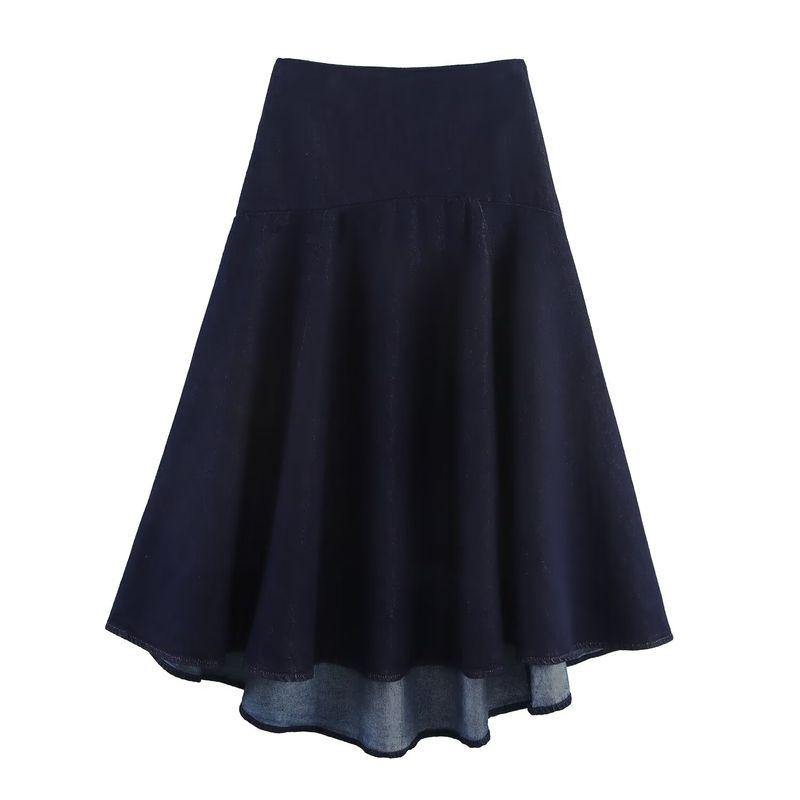 Zbzr Autumn New Women clothes Western Style Knot Decoration Demin shirt Midi Dress 5216249244 9863244